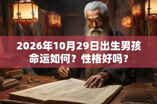 2026年10月29日出生男孩命运如何？性格好吗？