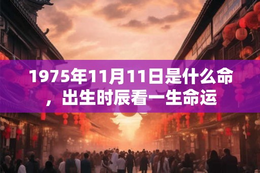 1975年11月11日是什么命，出生时辰看一生命运
