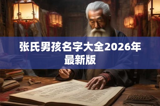 张氏男孩名字大全2026年最新版