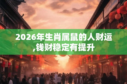 2026年生肖属鼠的人财运,钱财稳定有提升 2026年生肖属鼠的人财运,钱财稳定有提升
