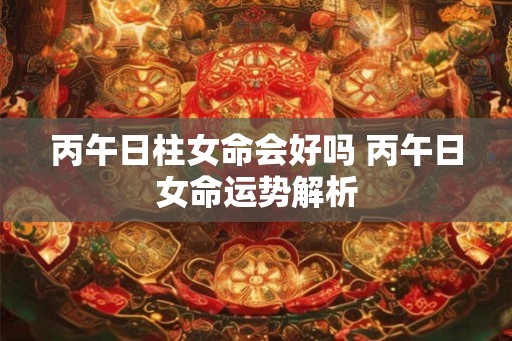 丙午日柱女命会好吗 丙午日女命运势解析