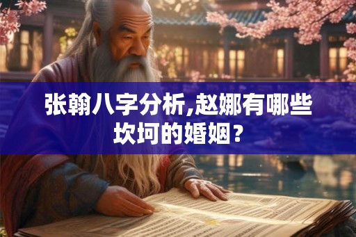 张翰八字分析,赵娜有哪些坎坷的婚姻？
