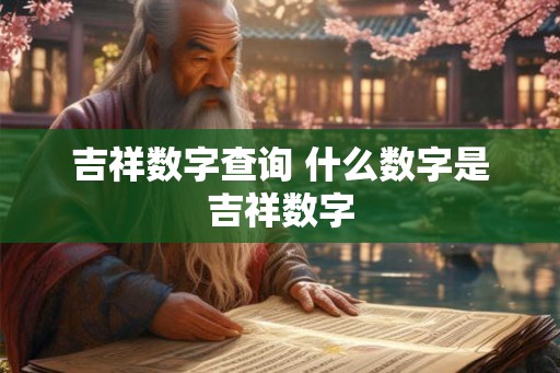 吉祥数字查询 什么数字是吉祥数字