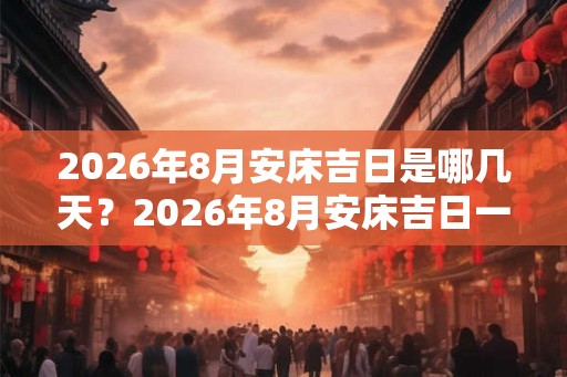 2026年8月安床吉日是哪几天？2026年8月安床吉日一览！