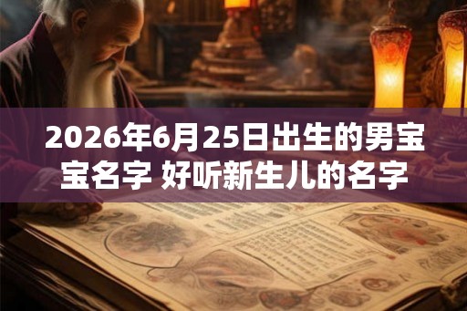 2026年6月25日出生的男宝宝名字 好听新生儿的名字