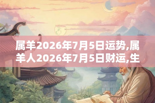 属羊2026年7月5日运势,属羊人2026年7月5日财运,生肖羊2026年7月5日运势