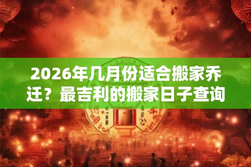 2026年几月份适合搬家乔迁？最吉利的搬家日子查询