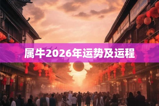 属牛2026年运势及运程