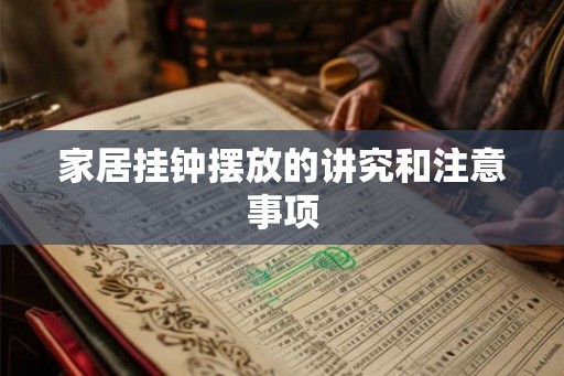 家居挂钟摆放的讲究和注意事项