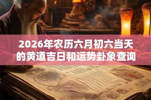 2026年农历六月初六当天的黄道吉日和运势卦象查询 2026年农历六月初六当天的黄道吉日和运势卦象查询