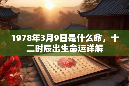 1978年3月9日是什么命，十二时辰出生命运详解
