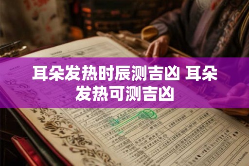 耳朵发热时辰测吉凶 耳朵发热可测吉凶