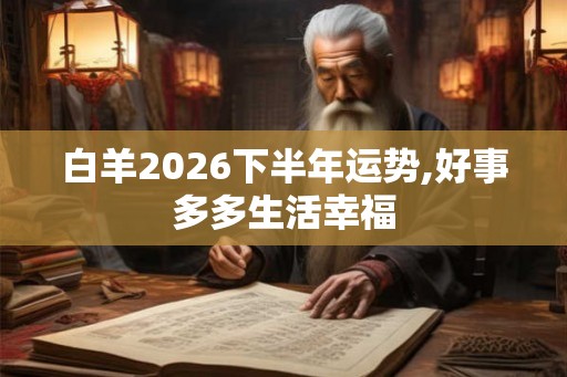 白羊2026下半年运势,好事多多生活幸福