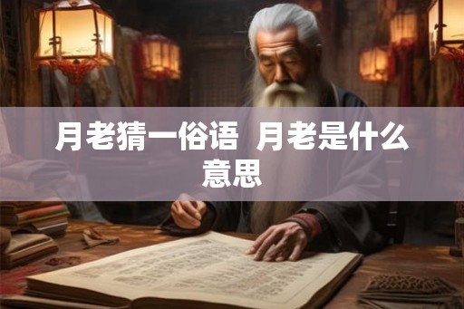 月老猜一俗语 月老是什么意思 月老猜一俗语 月老是什么意思