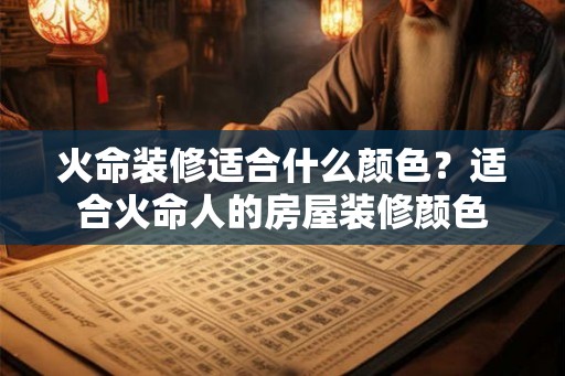 火命装修适合什么颜色？适合火命人的房屋装修颜色