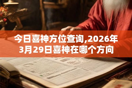 今日喜神方位查询,2026年3月29日喜神在哪个方向