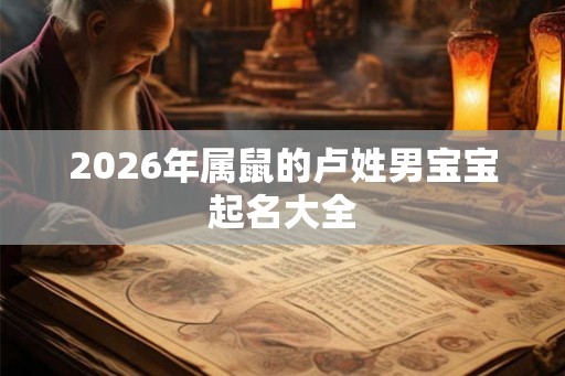 2026年属鼠的卢姓男宝宝起名大全