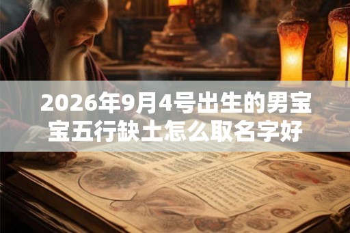 2026年9月4号出生的男宝宝五行缺土怎么取名字好