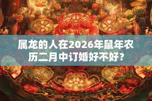 属龙的人在2026年鼠年农历二月中订婚好不好？