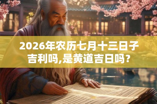 2026年农历七月十三日子吉利吗,是黄道吉日吗？