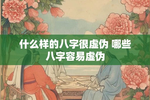 什么样的八字很虚伪 哪些八字容易虚伪
