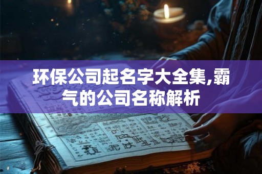 环保公司起名字大全集,霸气的公司名称解析