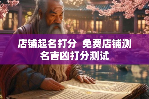 店铺起名打分  免费店铺测名吉凶打分测试