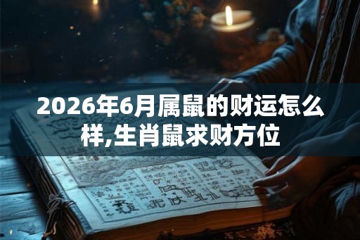 2026年6月属鼠的财运怎么样,生肖鼠求财方位
