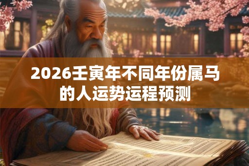 2026壬寅年不同年份属马的人运势运程预测