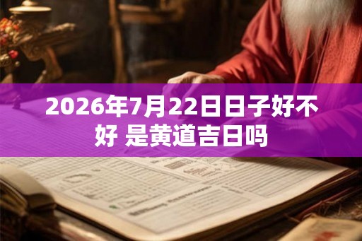 2026年7月22日日子好不好 是黄道吉日吗