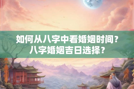 如何从八字中看婚姻时间?八字婚姻吉日选择? 如何从八字中看婚姻时间?八字婚姻吉日选择?
