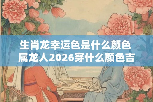 生肖龙幸运色是什么颜色 属龙人2026穿什么颜色吉利 生肖龙幸运色是什么颜色 属龙人2026穿什么颜色吉利