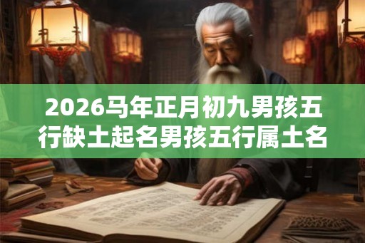 2026马年正月初九男孩五行缺土起名男孩五行属土名字