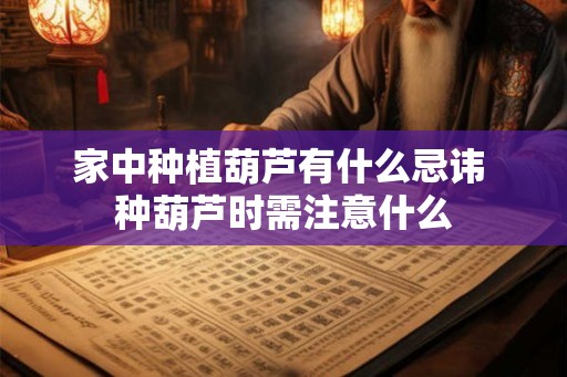 家中种植葫芦有什么忌讳 种葫芦时需注意什么