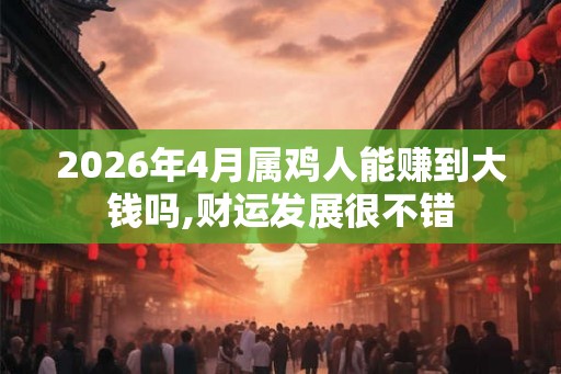2026年4月属鸡人能赚到大钱吗,财运发展很不错