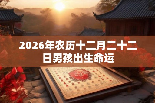 2026年农历十二月二十二日男孩出生命运 2026年农历十二月二十二日男孩出生命运