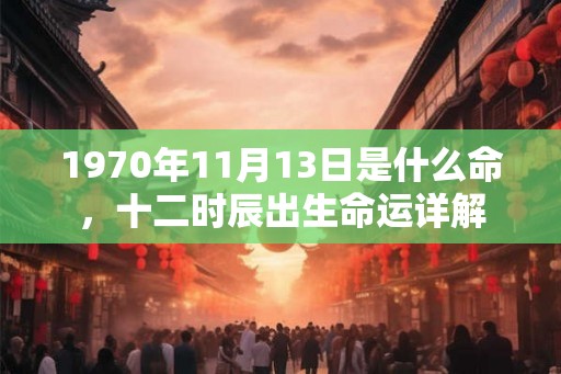 1970年11月13日是什么命,十二时辰出生命运详解 1970年11月13日是什么命,十二时辰出生命运详解