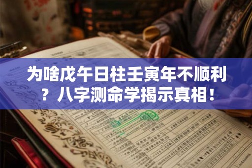 为啥戊午日柱壬寅年不顺利？八字测命学揭示真相！