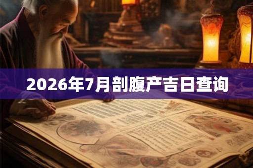 2026年7月剖腹产吉日查询 2026年7月剖腹产吉日查询
