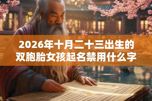 2026年十月二十三出生的双胞胎女孩起名禁用什么字，五行属什么