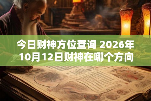 今日财神方位查询 2026年10月12日财神在哪个方向