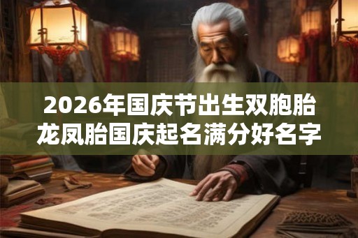 2026年国庆节出生双胞胎龙凤胎国庆起名满分好名字推荐