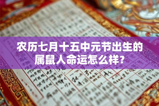 农历七月十五中元节出生的属鼠人命运怎么样? 农历七月十五中元节出生的属鼠人命运怎么样?