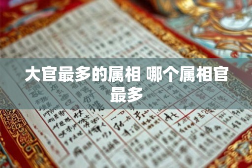大官最多的属相 哪个属相官最多
