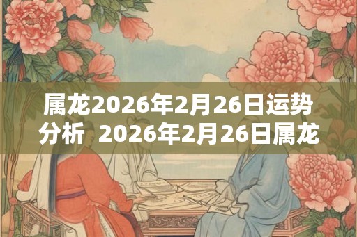 属龙2026年2月26日运势分析  2026年2月26日属龙今日运势