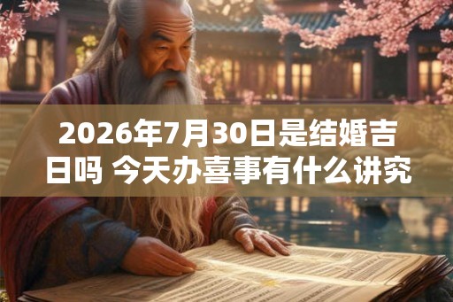 2026年7月30日是结婚吉日吗 今天办喜事有什么讲究 2026年7月30日是结婚吉日吗 今天办喜事有什么讲究