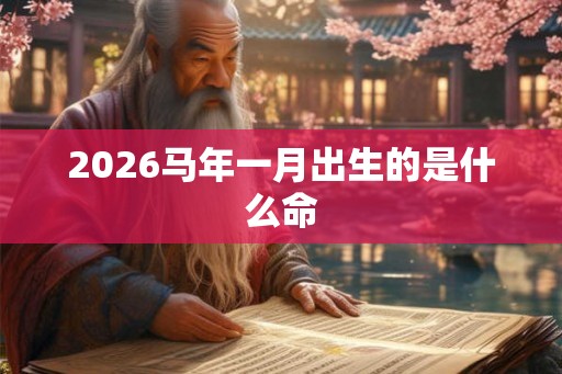 2026马年一月出生的是什么命