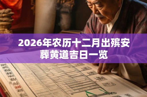 2026年农历十二月出殡安葬黄道吉日一览 2026年农历十二月出殡安葬黄道吉日一览
