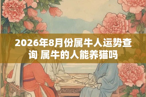 2026年8月份属牛人运势查询 属牛的人能养猫吗