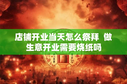 店铺开业当天怎么祭拜  做生意开业需要烧纸吗